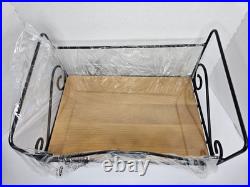 Longaberger 16 Newspaper Basket W Insert WithNEW Wrought Iron Stand & Wood Base Longaberger 16 Newspaper Basket W Insert WithNEW Wrought Iron Stand & Wood Base