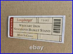 Longaberger 16 Newspaper Basket W Insert WithNEW Wrought Iron Stand & Wood Base Longaberger 16 Newspaper Basket W Insert WithNEW Wrought Iron Stand & Wood Base