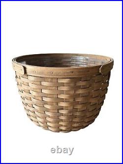 Longaberger 1985 Corn Basket Large Round Basket & Liner Vintage Hostess Gift