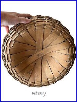 Longaberger 1985 Corn Basket Large Round Basket & Liner Vintage Hostess Gift