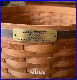 Longaberger 1989 JW Collection Large Bankers Waste Baskets Set of 2 Rare