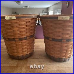 Longaberger 1989 JW Collection Large Bankers Waste Baskets Set of 2 Rare