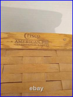 Longaberger 1991 Crisco American Pie Basket, Liner And Riser 1ST In Series L. Ed