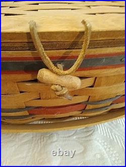 Longaberger 1991 Crisco American Pie Basket, Liner And Riser 1ST In Series L. Ed
