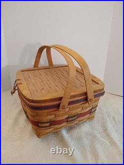 Longaberger 1991 Crisco American Pie Basket, Liner And Riser 1ST In Series L. Ed