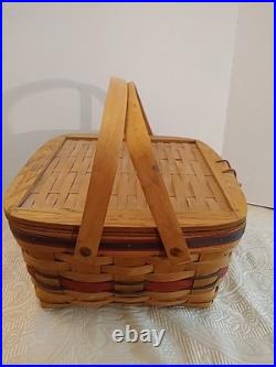 Longaberger 1991 Crisco American Pie Basket, Liner And Riser 1ST In Series L. Ed