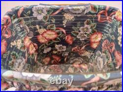 Longaberger 1992 Large Mail Basket with Leather Hinges & Protector & Fabric Liner