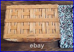 Longaberger 1993 Hostess Serving Tray Basket Set with2 Liners & Protector