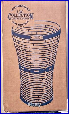 Longaberger 1994 JW Collection Umbrella Basket With Plastic Protector with Box