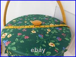 Longaberger 1995 Hostess Sewing Combo Emerald Vine Liners Fabric Lid Stackable