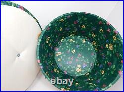 Longaberger 1995 Hostess Sewing Combo Emerald Vine Liners Fabric Lid Stackable