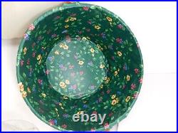 Longaberger 1995 Hostess Sewing Combo Emerald Vine Liners Fabric Lid Stackable
