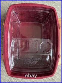 Longaberger 1995 Large Picnic Basket 17x16x14 with Lid, Liner & Protector