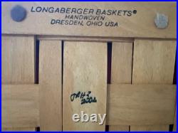 Longaberger 1995 Large Picnic Basket 17x16x14 with Lid, Liner & Protector