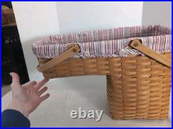 Longaberger 1995 Stair Step it Up Basket with Liner & Protector