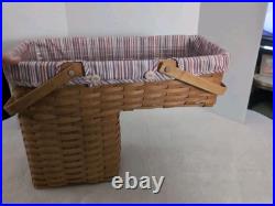 Longaberger 1995 Stair Step it Up Basket with Liner & Protector
