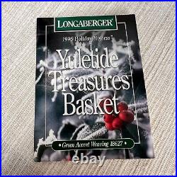 Longaberger 1996 Yuletide Treasures Hostess Basket w Liner, Protector, Lid & Tag