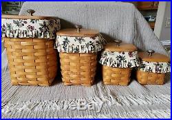 Longaberger 1997 Basket Combos-Set of 4-Canisters-Storage MINI WASTE SIGNED