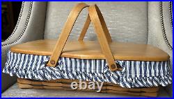 Longaberger 1997 sweetheart gourmet gathering basket blue accent weaving