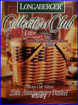 Longaberger 1998 25th Anniversary Collectors Club Flag Basket Set