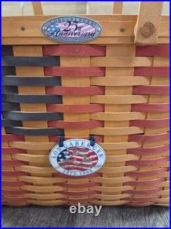 Longaberger 1998 25th Anniversary Flag Collection Club Handle Combo Basket