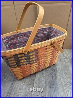 Longaberger 1998 25th Anniversary Flag Collection Club Handle Combo Basket