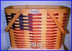 Longaberger 1998 All American Cclub Flag Basket & Protector Set- Last One Avail