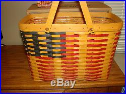 Longaberger 1998 CC Basket Set Collectors Club 25th Anniversary FLAG NEW