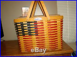 Longaberger 1998 CC Basket Set Collectors Club 25th Anniversary FLAG NEW