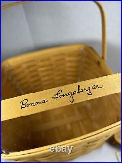 Longaberger 1998 Classic Grandma Bonnies Two Pie Basket Set With Lid