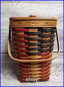 Longaberger 1998 Collectors Club 25th Anniversary Flag Basket withLid & Liner