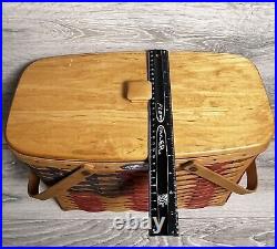 Longaberger 1998 Collectors Club 25th Anniversary Flag Basket withLid & Liner