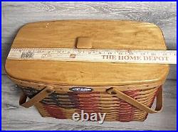 Longaberger 1998 Collectors Club 25th Anniversary Flag Basket withLid & Liner