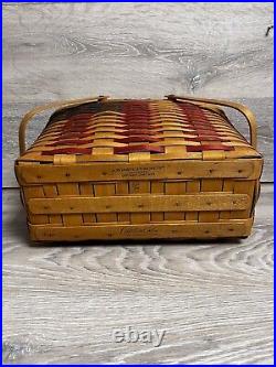 Longaberger 1998 Collectors Club 25th Anniversary Flag Basket withLid & Liner