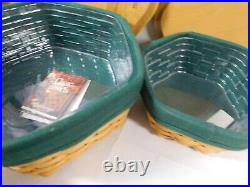 Longaberger 1998 Generations Basket Set of 4 with Protectors, Liners, Wooden Lids