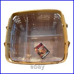 Longaberger 1999 Club Family Picnic Basket with3 Plastic Inserts XL 15 X 15 X 8