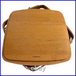 Longaberger 1999 Club Family Picnic Basket with3 Plastic Inserts XL 15 X 15 X 8