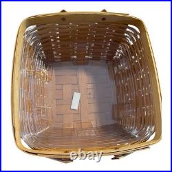Longaberger 1999 Club Family Picnic Basket with3 Plastic Inserts XL 15 X 15 X 8