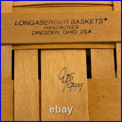 Longaberger 1999 Club Family Picnic Basket with3 Plastic Inserts XL 15 X 15 X 8