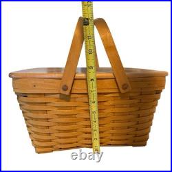 Longaberger 1999 Club Family Picnic Basket with3 Plastic Inserts XL 15 X 15 X 8