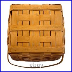 Longaberger 1999 Club Family Picnic Basket with3 Plastic Inserts XL 15 X 15 X 8