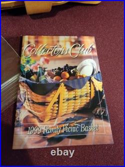 Longaberger 1999 Collectors Club Family Picnic Basket with Liner Dual protectors