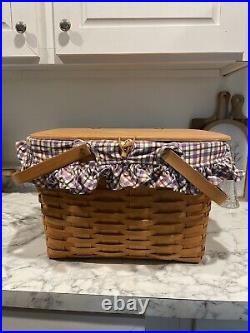 Longaberger 1999 Collectors Club Family Picnic Basket with Stackable Protectors