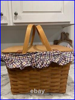 Longaberger 1999 Collectors Club Family Picnic Basket with Stackable Protectors