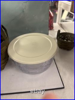Longaberger 1Wide American Craft Work Basket Olive With Plastic Insert And Lid Longaberger 1Wide American Craft Work Basket Olive With Plastic Insert And Lid