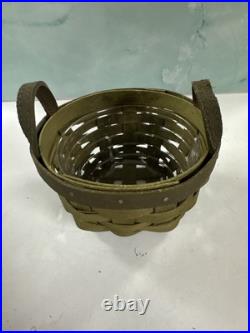Longaberger 1Wide American Craft Work Basket Olive With Plastic Insert And Lid Longaberger 1Wide American Craft Work Basket Olive With Plastic Insert And Lid