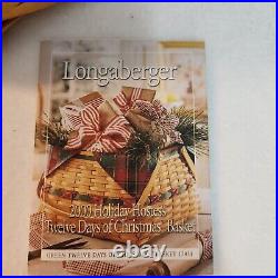 Longaberger 2000 12 Days of Christmas Hostess Green Basket+Prot Set+Lid 14TH ED