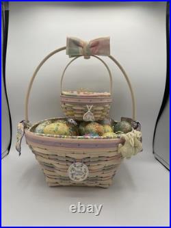Longaberger 2000 Century Celebration Jelly Bean Easter Basket Set -Signed