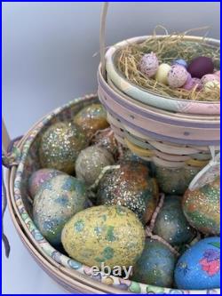 Longaberger 2000 Century Celebration Jelly Bean Easter Basket Set -Signed