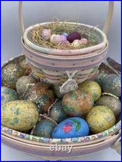 Longaberger 2000 Century Celebration Jelly Bean Easter Basket Set -Signed